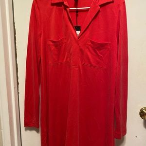 BCBG vintage red berry shirt dress with tags
